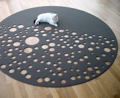 Laser cut carpet, feel the warmth under your feet