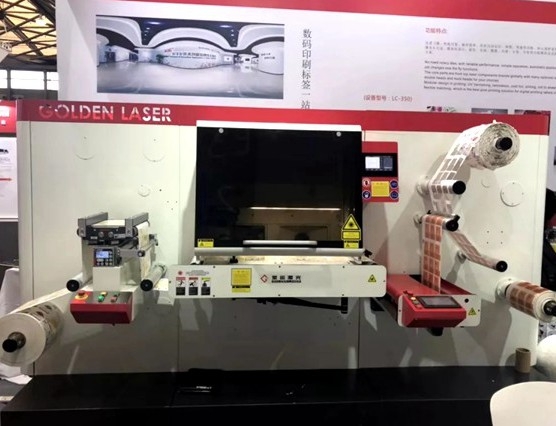 Máquina de corte e vinco a laser LC350 na Labelexpo Asia 2019