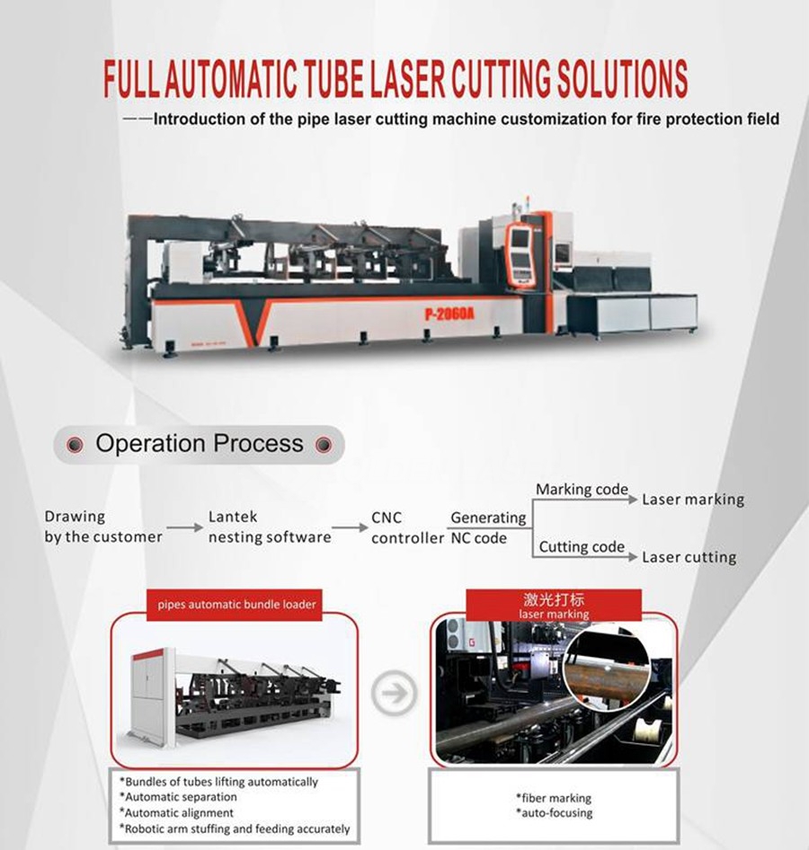 tube laser cutting for fire pipeline